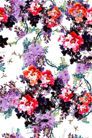 中国风印花花型图片