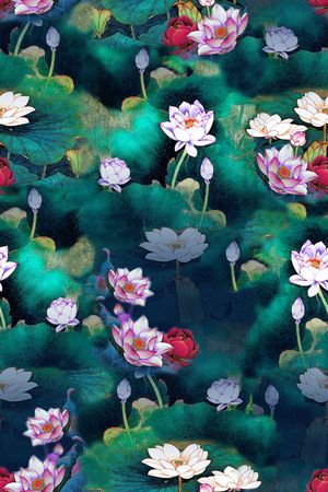披肩长巾印花花型图片