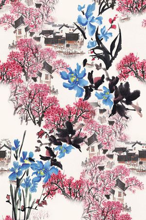 中国风印花花型图片
