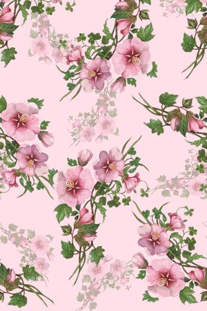 红色印花花型图片