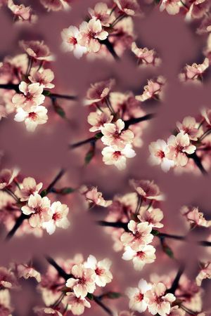 桃花印花花型图片