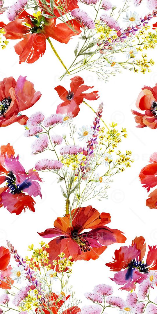 罂粟花印花花型图片