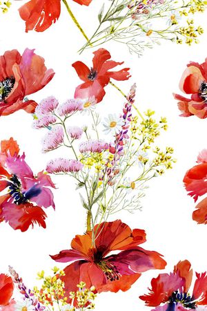 罂粟花印花花型图片
