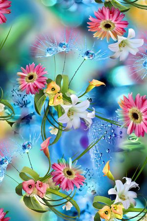花朵印花花型图片
