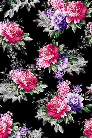 高清花卉印花花型图片