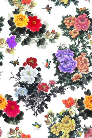 牡丹印花花型图片