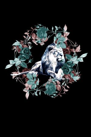 时尚潮流男装定位T恤印花印花花型图片