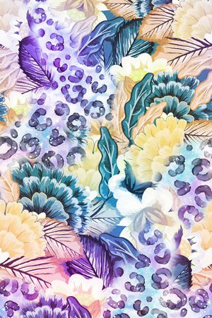 豹纹印花花型图片