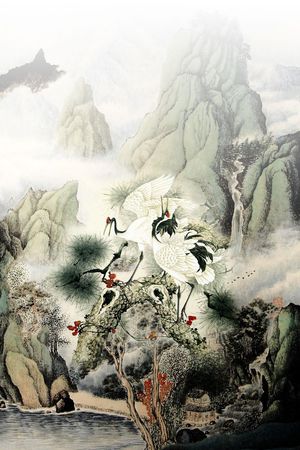 仙鹤印花花型图片