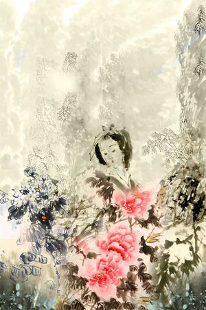 水墨印花花型图片