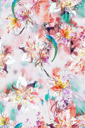 线描印花花型图片