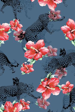 时尚花卉动物印花花型图片