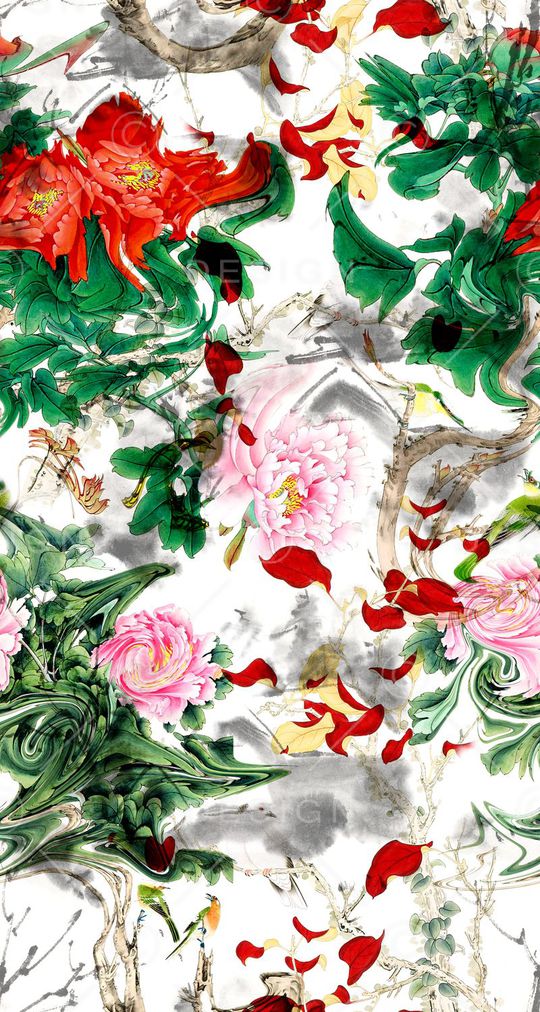 中国风印花花型图片
