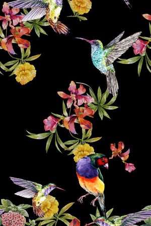 花鸟印花花型图片