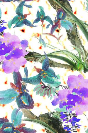泼墨印花花型图片