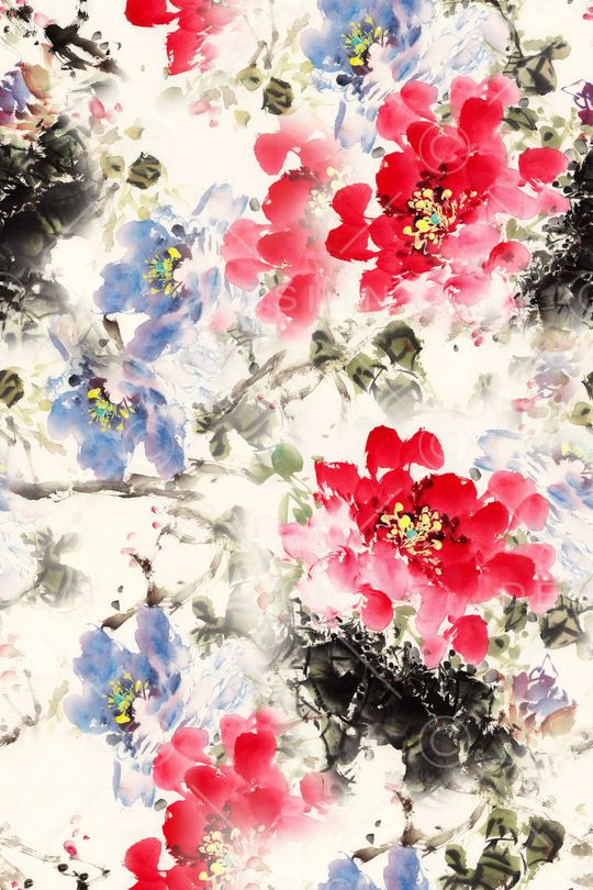 牡丹印花花型图片