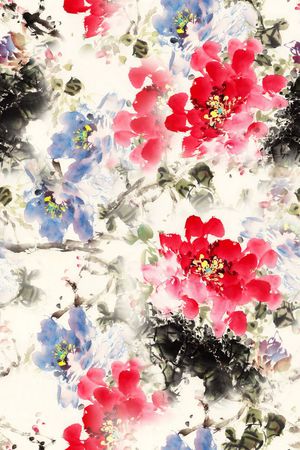 牡丹印花花型图片