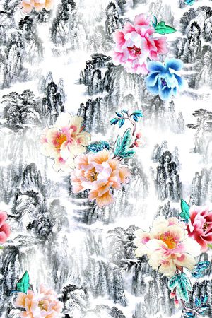 中国风印花花型图片