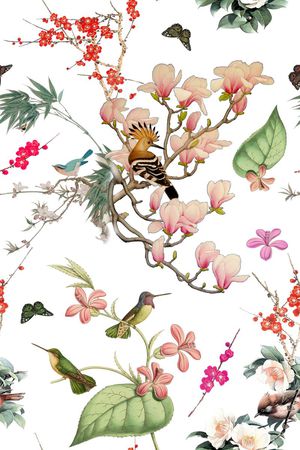 花鸟印花花型图片