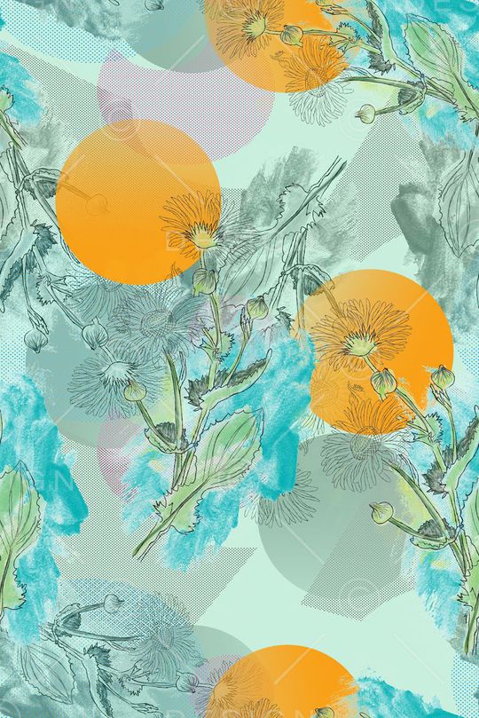 手绘印花花型图片