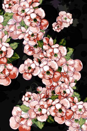 桃花印花花型图片