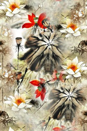 中国风印花花型图片