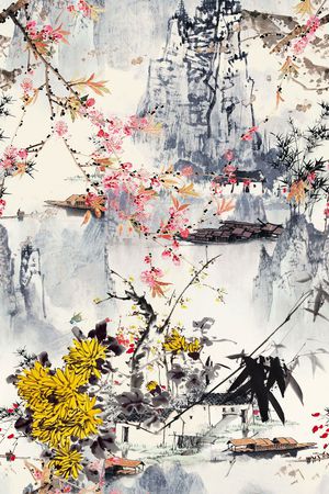 中国风印花花型图片