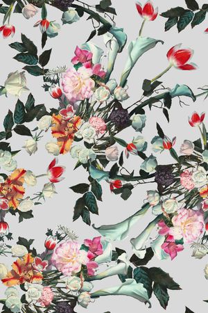 花鸟印花花型图片