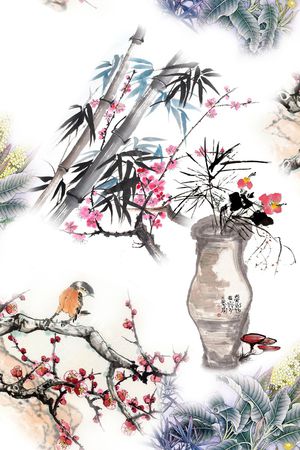 国画印花花型图片