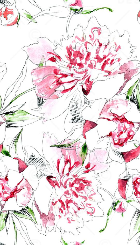 线描印花花型图片