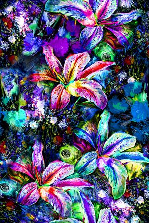 油画印花花型图片