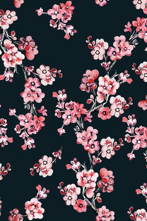 手绘时尚花卉印花印花花型图片