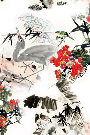 国画印花花型图片