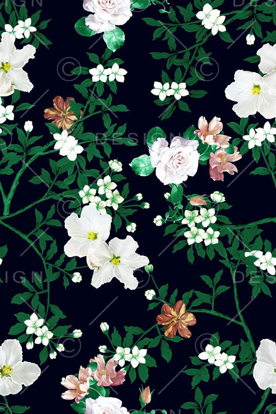 黑底印花花型图片