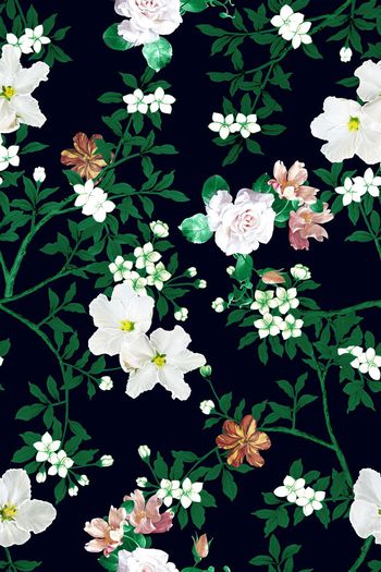 黑底印花花型图片