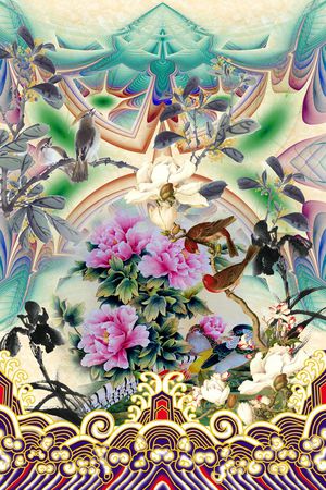 国画印花花型图片