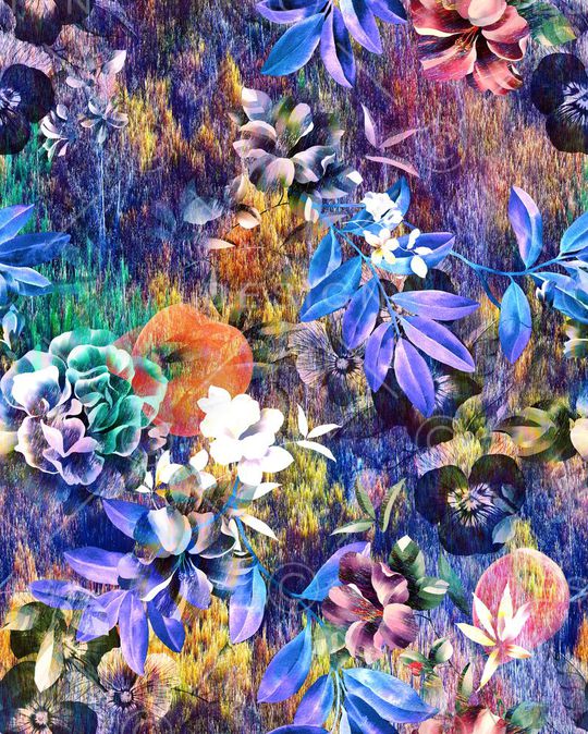 抽象花卉印花花型图片