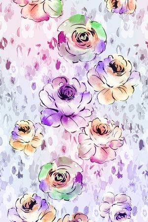 玫瑰印花花型图片