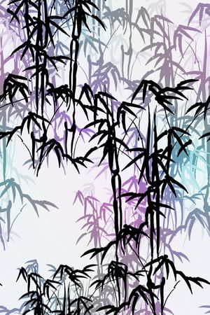 竹叶印花花型图片