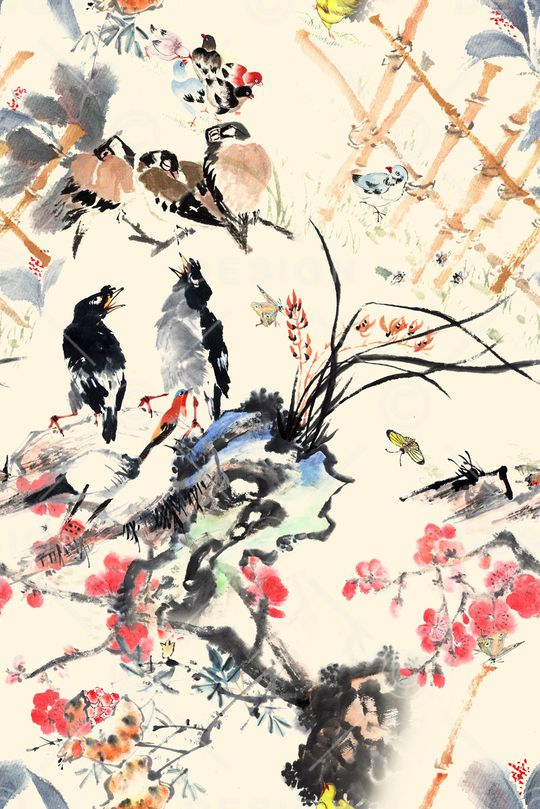 中国风印花花型图片