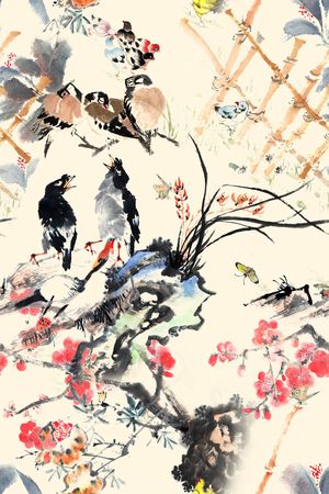 中国风印花花型图片
