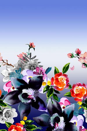 水彩印花花型图片