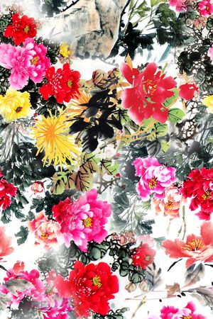 国画印花花型图片