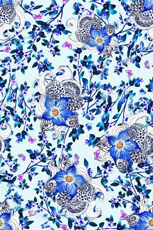 小碎花印花花型图片