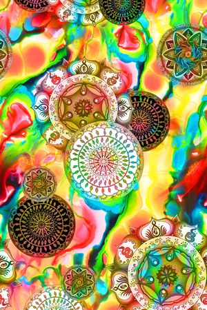 油画印花花型图片