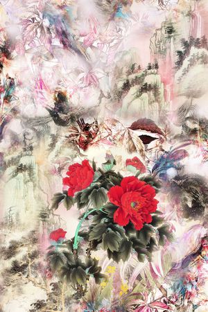国画印花花型图片