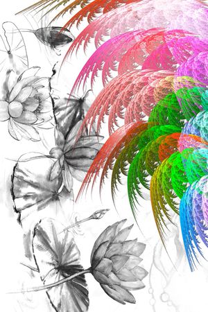 黑白印花花型图片