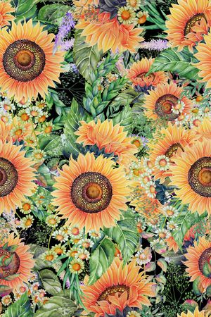 sunflowers印花花型图片