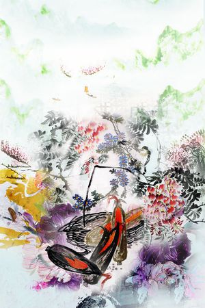 国画印花花型图片