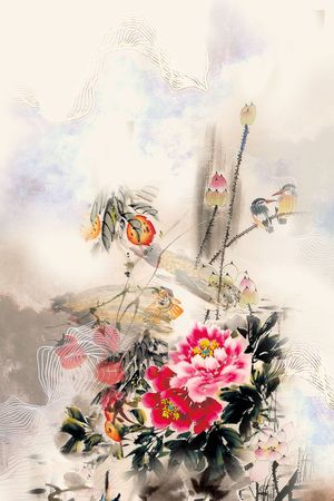 国画印花花型图片